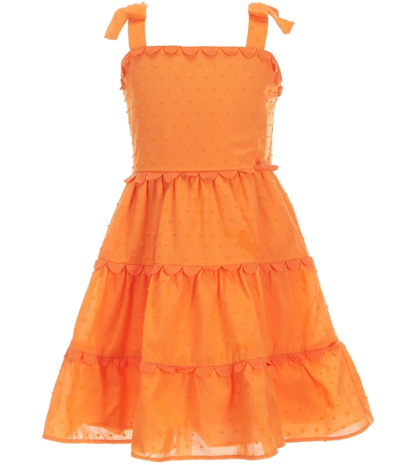 Rare Editions Little Girls Sleeveless Clip-Dot Novelty-Trimmed Dress