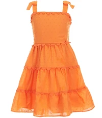 Rare Editions Little Girls Sleeveless Clip-Dot Novelty-Trimmed Dress