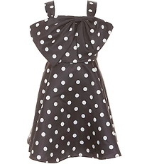 Rare Editions Little Girls Sleeveless Dotted Lame Glitter Accented Soutache Dress