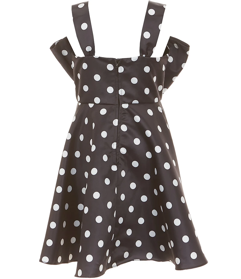 Rare Editions Little Girls Sleeveless Dotted Lame Glitter Accented Soutache Dress