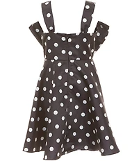 Rare Editions Little Girls Sleeveless Dotted Lame Glitter Accented Soutache Dress