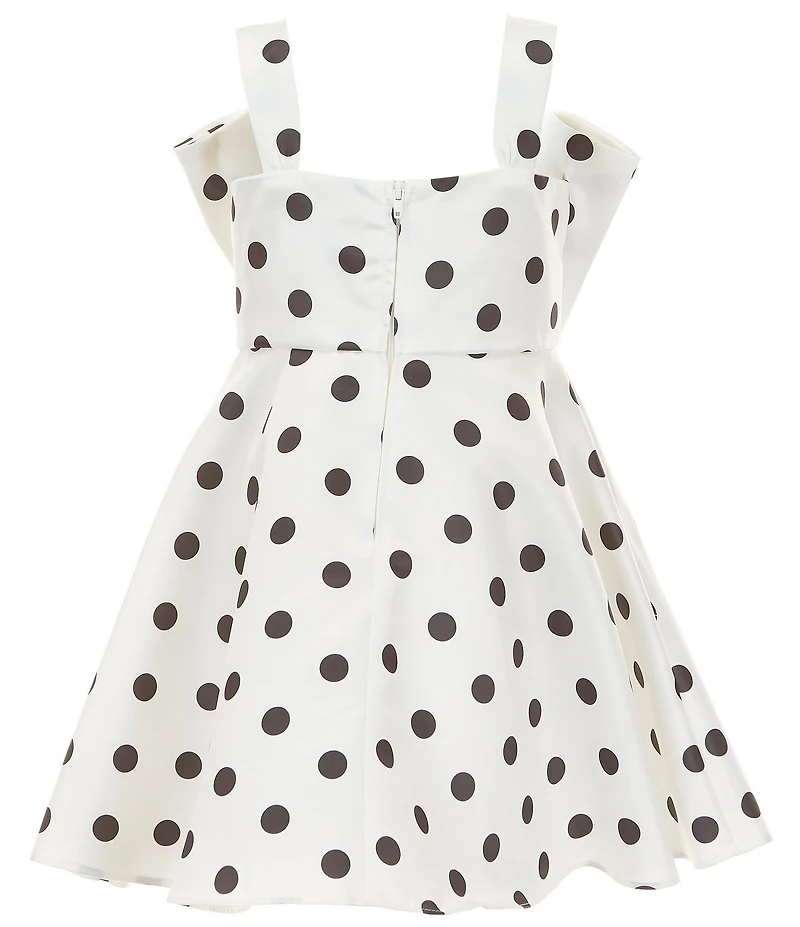 Rare Editions Little Girls Sleeveless Oversized Bow Polka Dot Dress