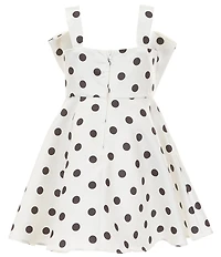 Rare Editions Little Girls Sleeveless Oversized Bow Polka Dot Dress
