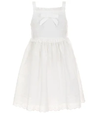 Rare Editions Little Girls Sleeveless Eyelet-Embroidered Ruffle-Trimmed Dress