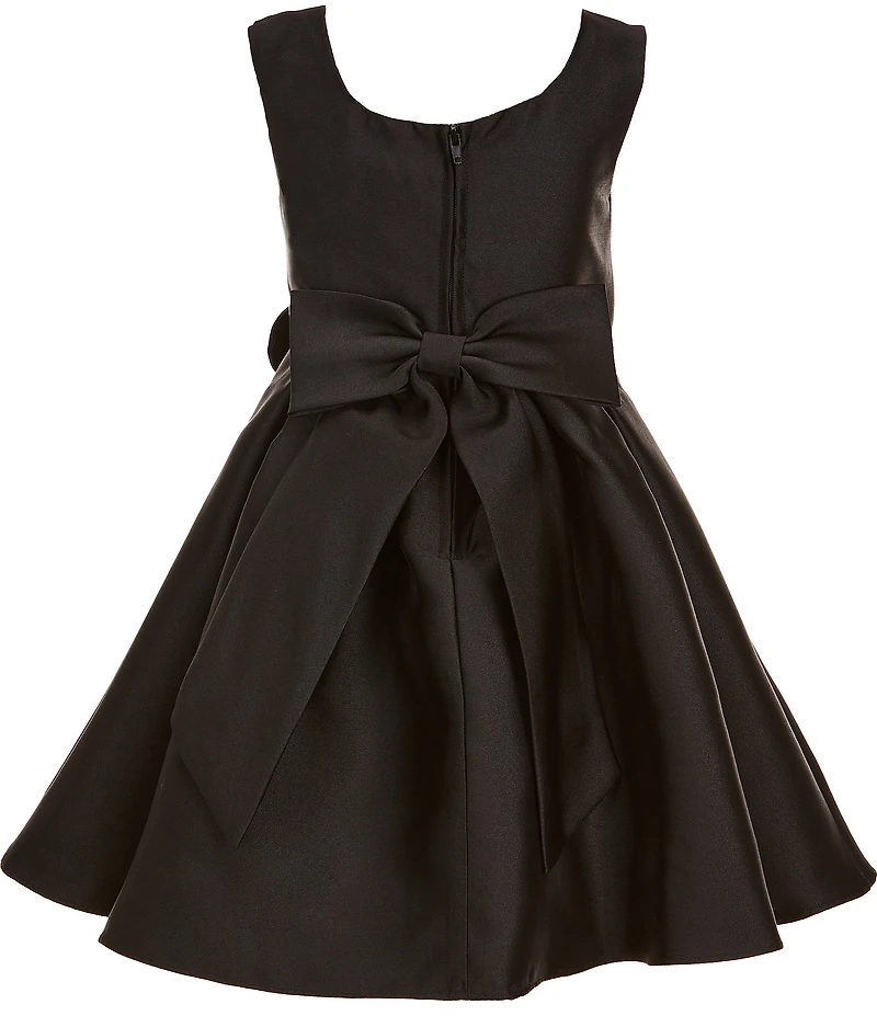 Rare Editions Little Girls Sleeveless Flower-Appliqued Mikado Fit-And-Flare Dress