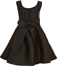 Rare Editions Little Girls Sleeveless Flower-Appliqued Mikado Fit-And-Flare Dress