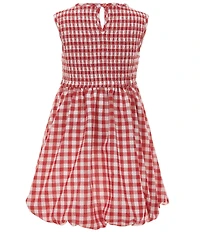 Rare Editions Little Girls Sleeveless Gingham-Checked Tie-Back Dress