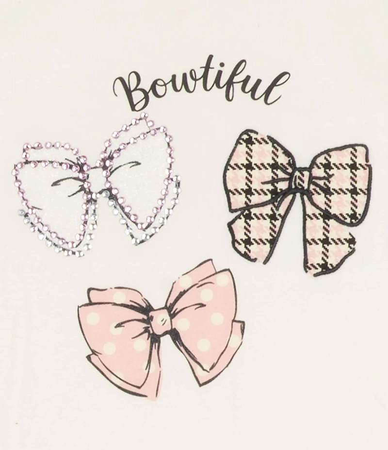 Rare Editions Little Girls Sleeveless Heart-Appliqued Puffer Vest, Long-Sleeve Bow-Motif T-Shirt & Plaid Leggings Set