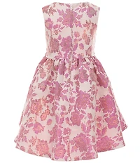 Rare Editions Little Girls Sleeveless Metallic Floral Brocade Dress
