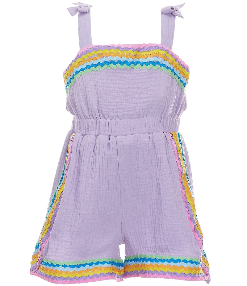 Rare Editions Little Girls Sleeveless Ric Rac Trim Romper