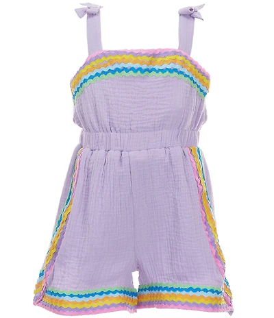 Rare Editions Little Girls Sleeveless Ric Rac Trim Romper