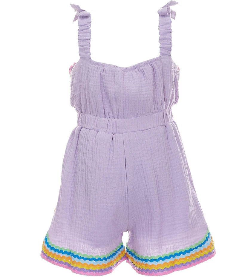 Rare Editions Little Girls Sleeveless Ric Rac Trim Romper