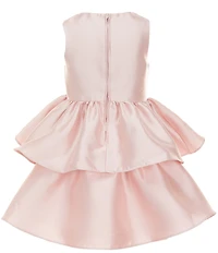 Rare Editions Little Girls Sleeveless Rosette-Appliqued Mikado Fit-And-Flare Dress
