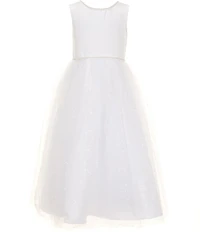 Chantilly Place Little Girls Sleeveless Satin/Mesh Maxi Dress