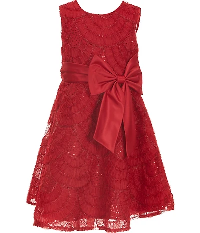 Rare Editions Little Girls Sleeveless Soutache-Embroidered Fit-And-Flare Dress