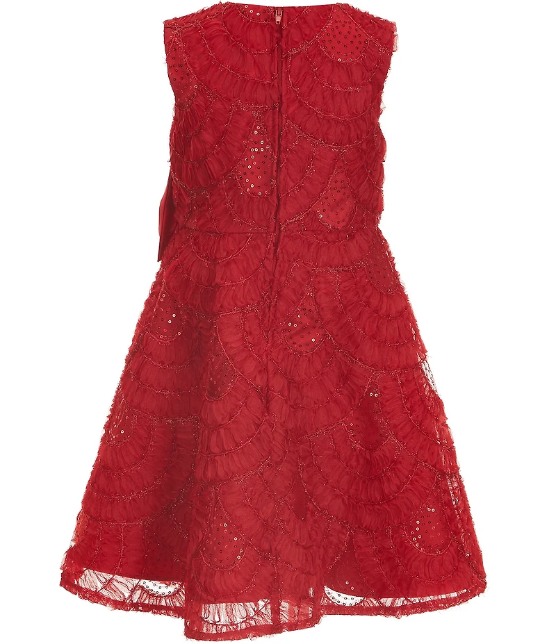 Rare Editions Little Girls Sleeveless Soutache-Embroidered Fit-And-Flare Dress