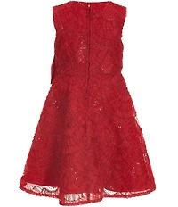 Rare Editions Little Girls Sleeveless Soutache-Embroidered Fit-And-Flare Dress