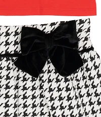 Rare Editions Little Girls Solid Knit Top & Houndstooth Skirt Set