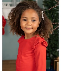 Rare Editions Little Girls Solid Knit Top & Houndstooth Skirt Set