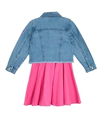 Rare Editions Little Girls Sparkle & Shine Denim Jacket & Dress Set