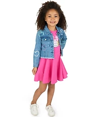 Rare Editions Little Girls Sparkle & Shine Denim Jacket & Dress Set