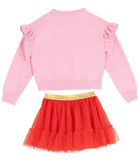 Rare Editions Little Girls True Santa Bestie Applique Sweater Tutu 2-Piece Set