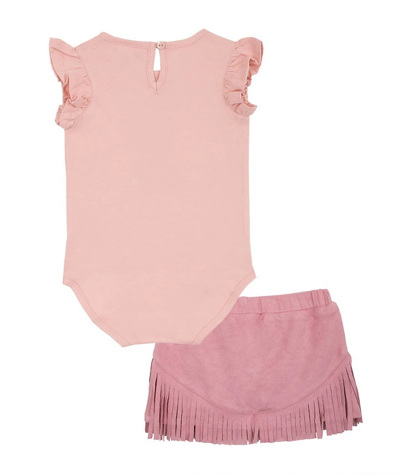 Rarity Baby Girls Short-Sleeve Howdy Bodysuit & Fringed Skort Set