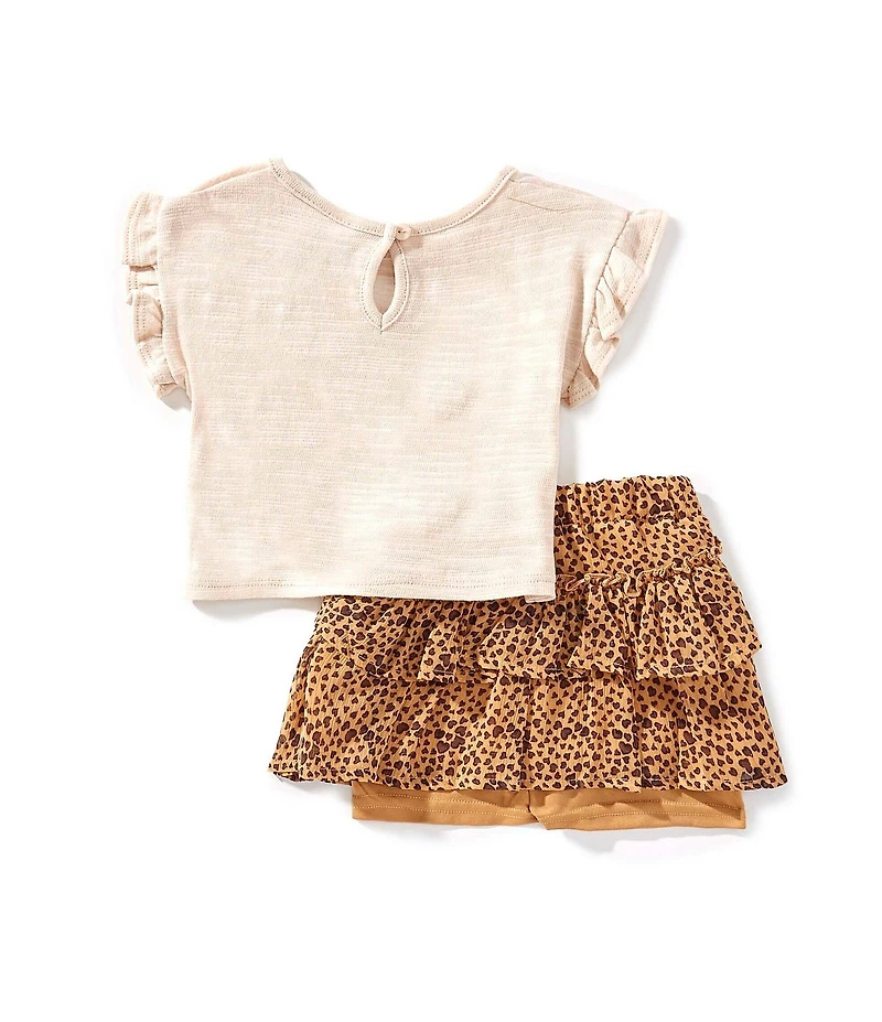 Rarity Baby Girls Short-Sleeve Love Is Wild T-Shirt & Cheetah-Printed Shorts Set