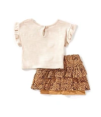 Rarity Baby Girls Short-Sleeve Love Is Wild T-Shirt & Cheetah-Printed Shorts Set