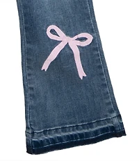 Rarity Little Girls Sleeveless Crocheted Vest & Bow-Detailed Jeans Set