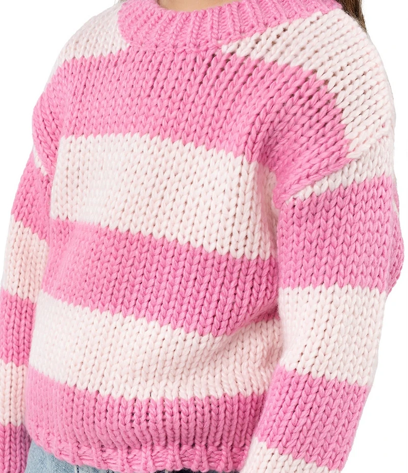 Rarity Little Girls Long-Sleeve Wide-Striped Sweater & Heart-Appliqued Jeans Set
