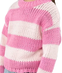 Rarity Little Girls Long-Sleeve Wide-Striped Sweater & Heart-Appliqued Jeans Set