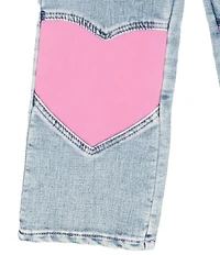 Rarity Little Girls Long-Sleeve Wide-Striped Sweater & Heart-Appliqued Jeans Set