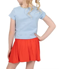 Rarity Little Girls Short Sleeve Cherries Graphic T-Shirt & Solid Fold-Over-Waist Skort Set