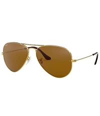 Ray-Ban Men's Classic 55mm Gold Frame Pilot Sunglasses