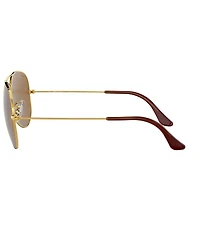 Ray-Ban Men's Classic 55mm Gold Frame Pilot Sunglasses