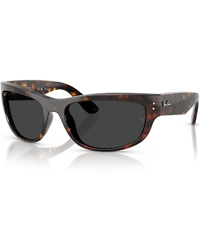 Ray-Ban Men's Mega Balorama 63mm Polarized Havana Pillow Sunglasses