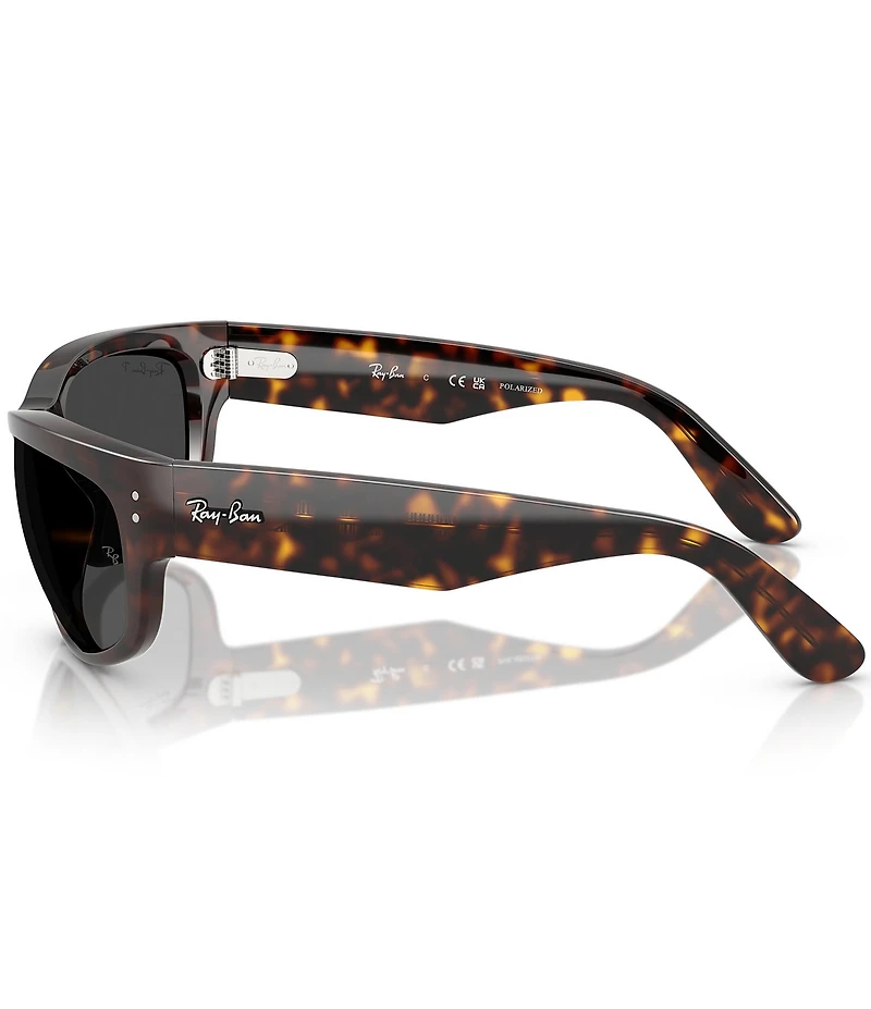 Ray-Ban Men's Mega Balorama 63mm Polarized Havana Pillow Sunglasses