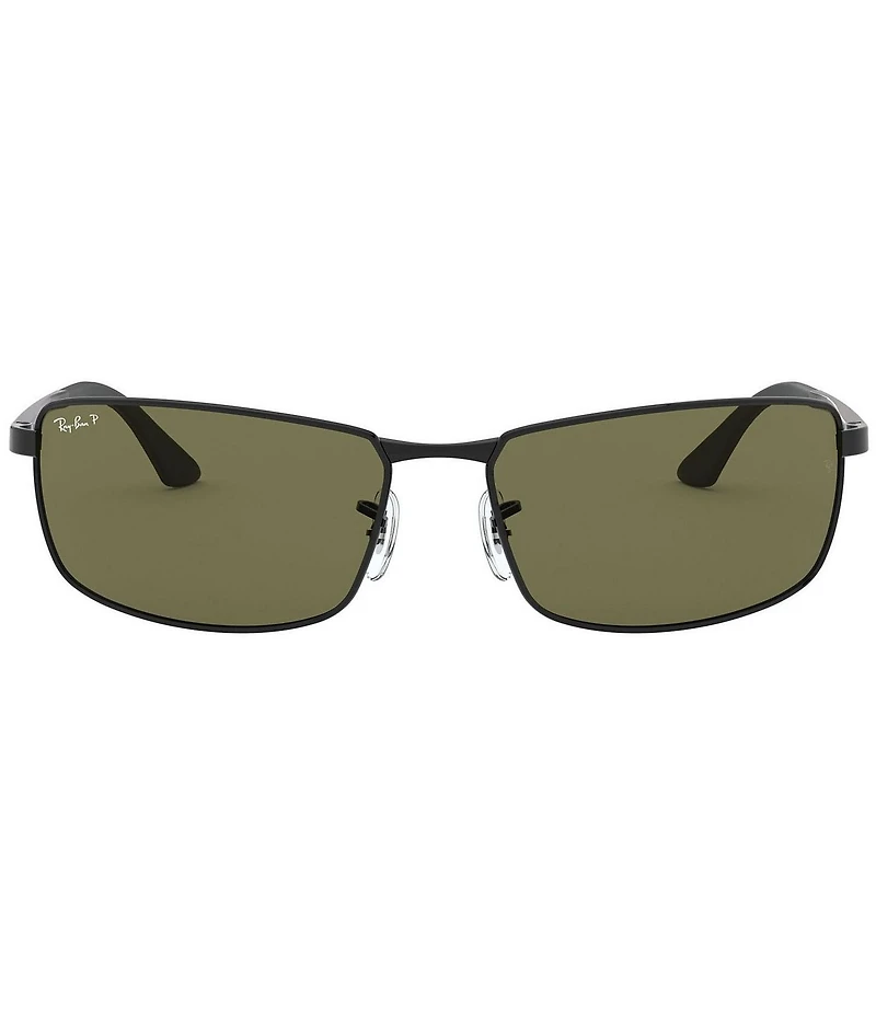 Ray-Ban Men's Polarized Metal Rectangle Sunglasses