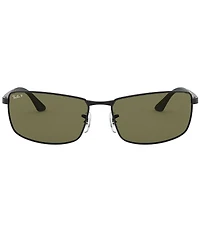 Ray-Ban Men's Polarized Metal Rectangle Sunglasses