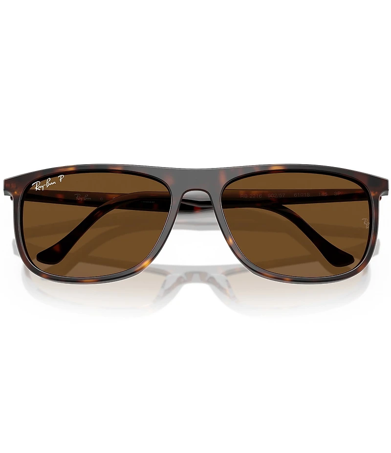 Ray-Ban Men's RB2216F 61mm Polarized Rectangular Sunglasses