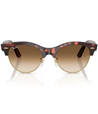 Ray-Ban Men's RB2341 Clubmaster Way Tortoise 54mm Round Sunglasses