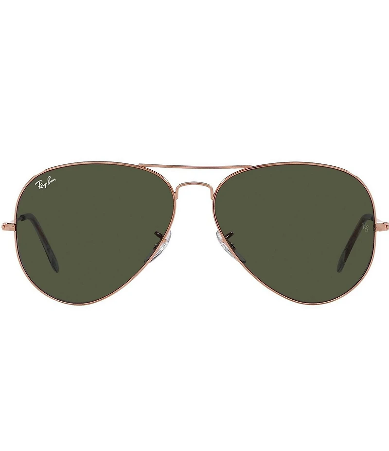 Ray-Ban Unisex 0RB3025 58mm Rose Gold Frame Aviator Sunglasses