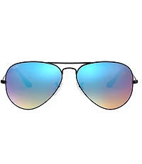 Ray-Ban Unisex 0RB3025 58mm Mirrored Aviator Sunglasses