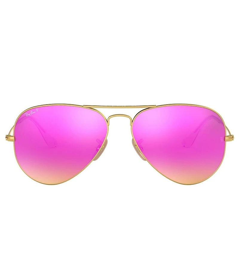 Ray-Ban Unisex 0RB3025 58mm Polarized Mirrored Aviator Sunglasses
