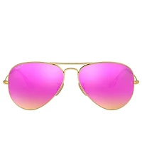 Ray-Ban Unisex 0RB3025 58mm Polarized Mirrored Aviator Sunglasses