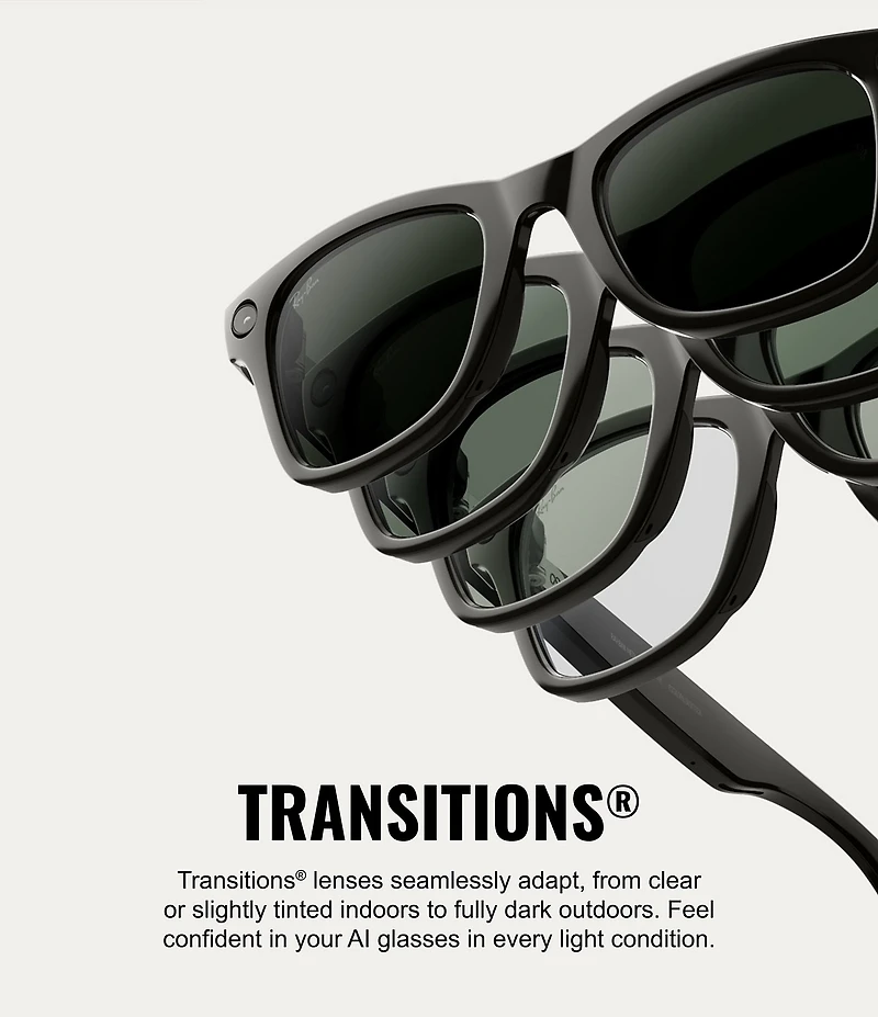 Ray-Ban Unisex Meta Gen 2 Skyler 50mm Round Transition Lens Glasses