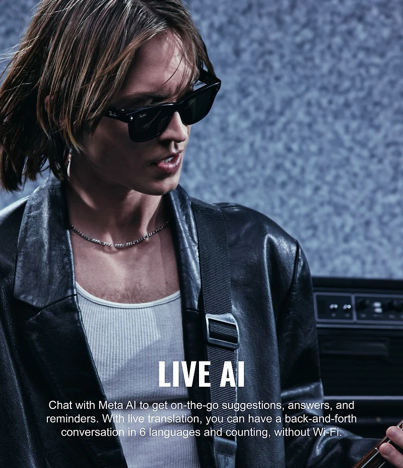 Ray-Ban Unisex Meta Gen 2 Skyler 50mm Round Transition Lens Glasses