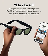Ray-Ban Unisex Meta Wayfarer AI 50mm Polarized Glasses