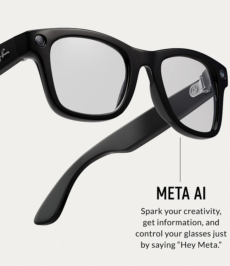 Ray-Ban Unisex Meta Wayfarer AI 50mm Polarized Glasses